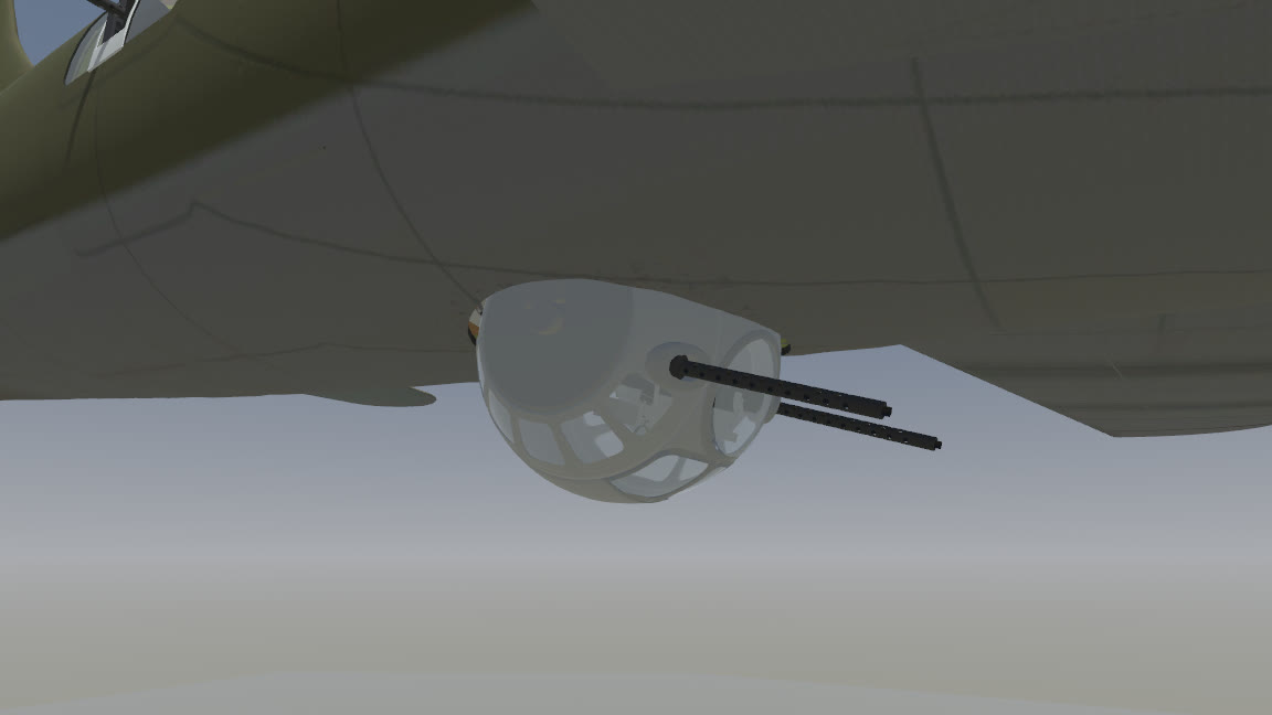 The ball turret under the fuselage